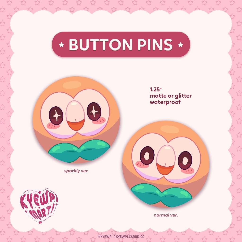 Rowlet Pokemon Button Pin by KYEWPI | Shopee Philippines