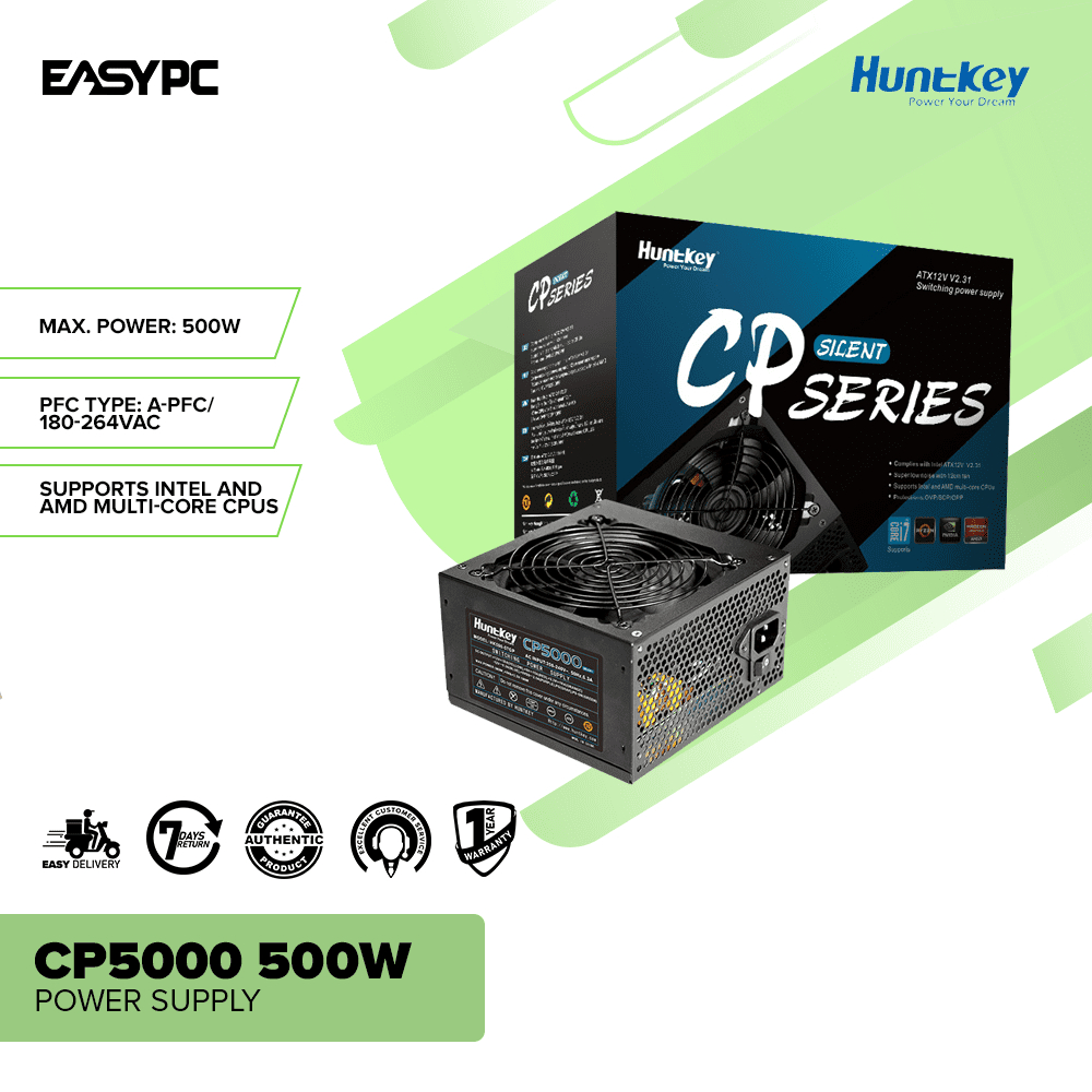 EasyPC| Huntkey CP5000 500watts/ 600watts power supply| Black | Shopee ...