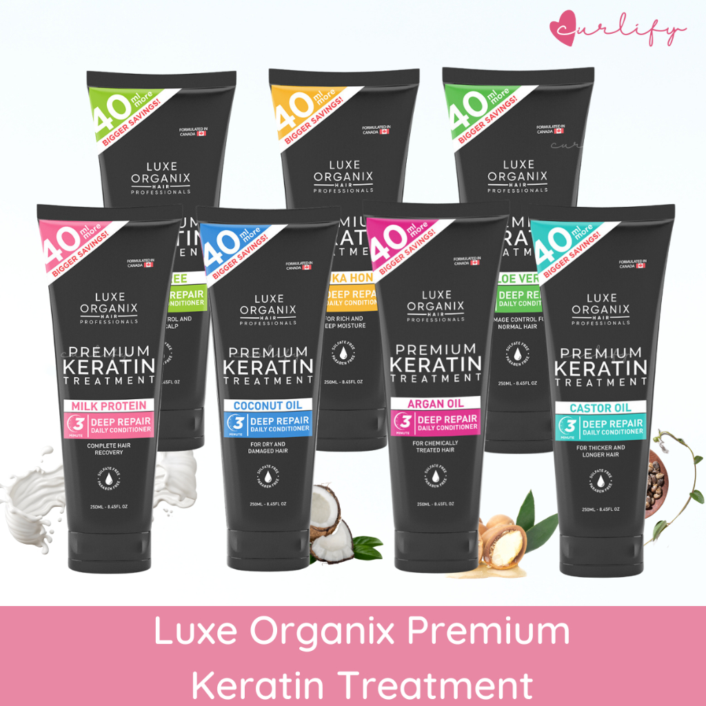 Luxe Organix Premium Keratin Treatment 210ml Vco Argan Milk Protein Castor Oil Shopee Philippines 9336