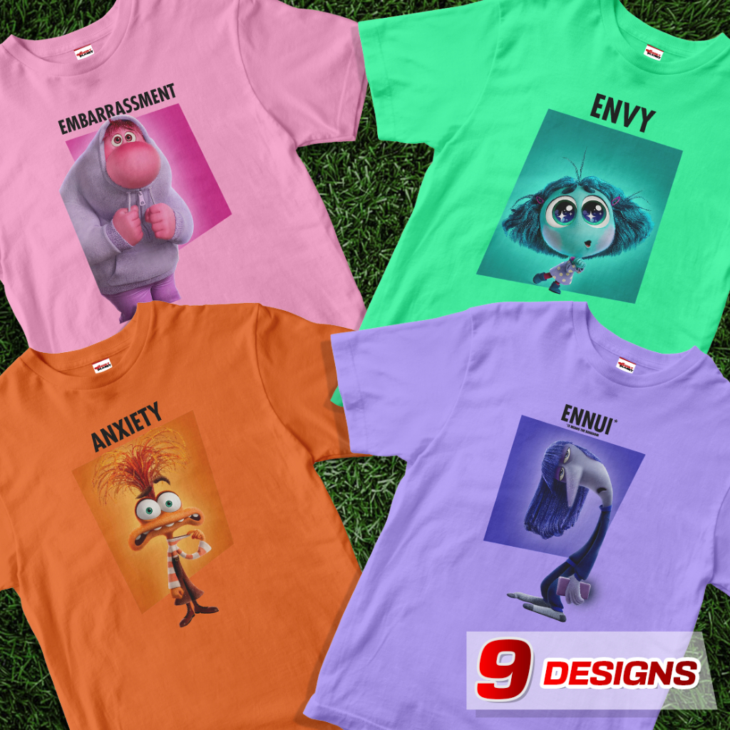 Disney inside Out New Character Anxiety Ennui Fear Anger Sadness Envy  Family T-shirt