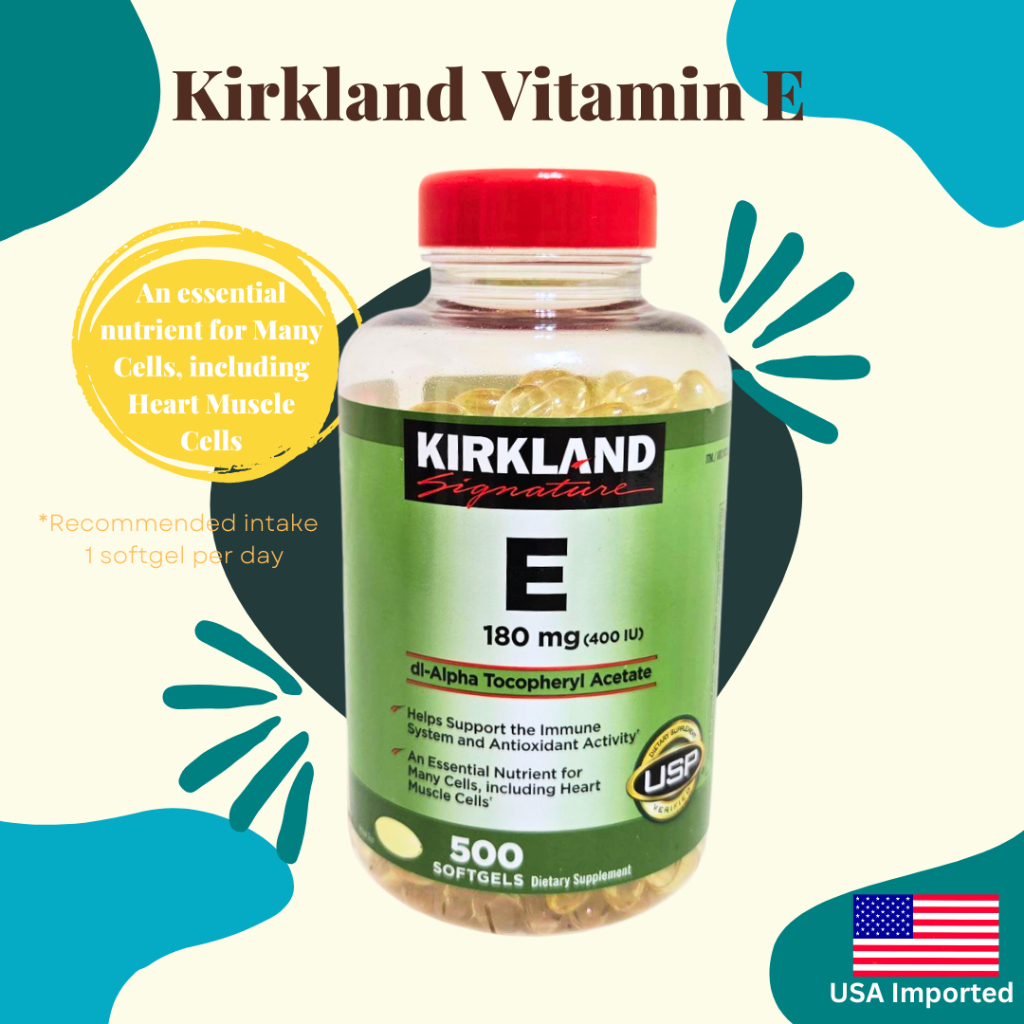 Kirkland Signature Vitamin E 180mg, 500 Softgels (EXP 4/2027) Shopee