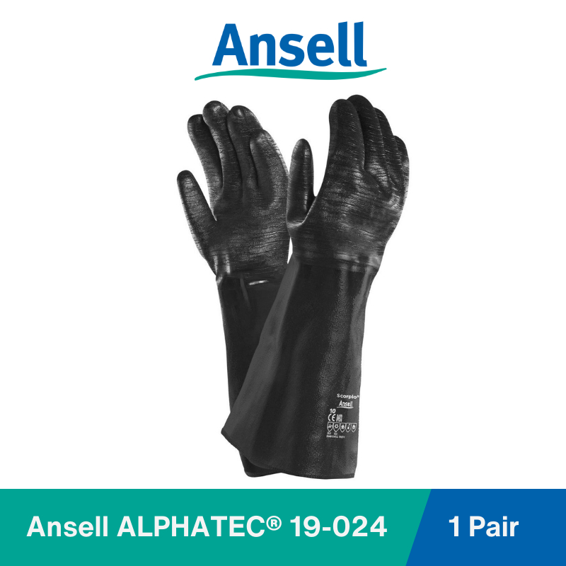 Guanti Da Lavoro Ansell AlphaTec 19-026 - Neoprene, Isolanti, Resistenza Chimica, Taglia M