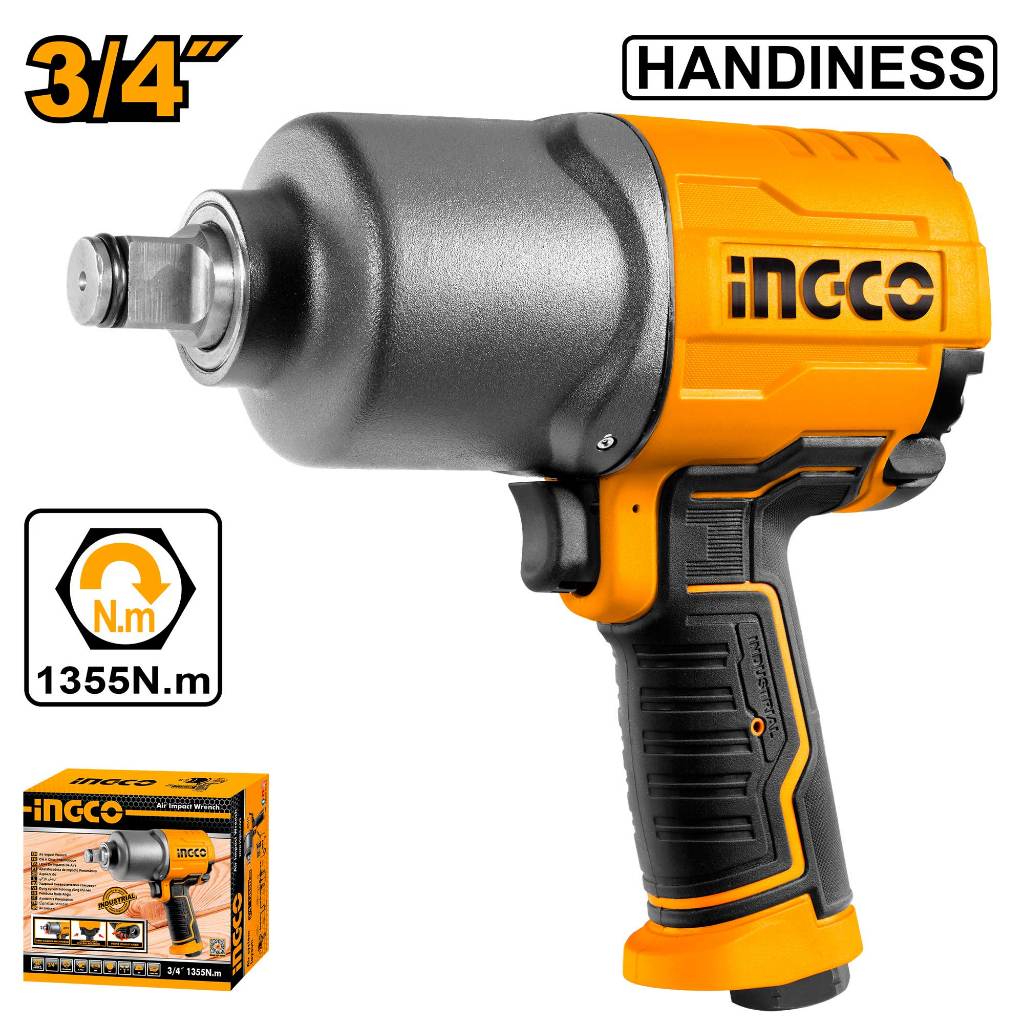 Ingco Pneumatic Air Impact Wrench for Tire & Lug Nuts 3/4" 19mm