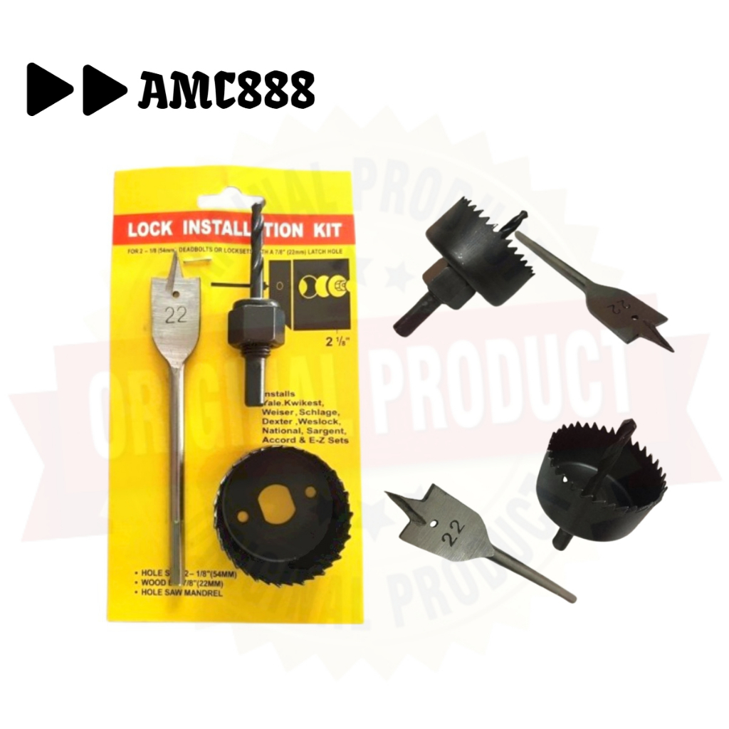 LOCK IN KIT Standard Doorknob Size Hole Saw 2 1/8 (54mm) Shopee