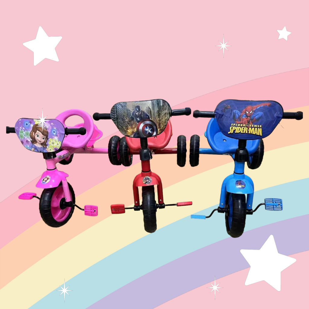 BS 106 Cartoon characters Kids Bicycle Baby Bike Spiderman Princess sofia and captain america Shopee Philippines