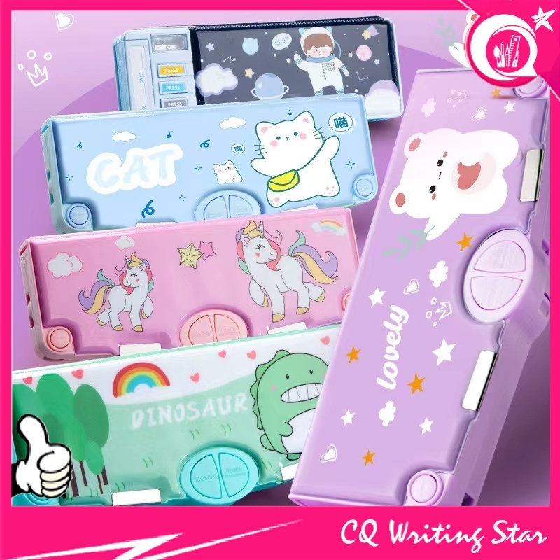 CQ Multifunction Pencil Case kids Cartoon Waterproof locking Pencil Box ...