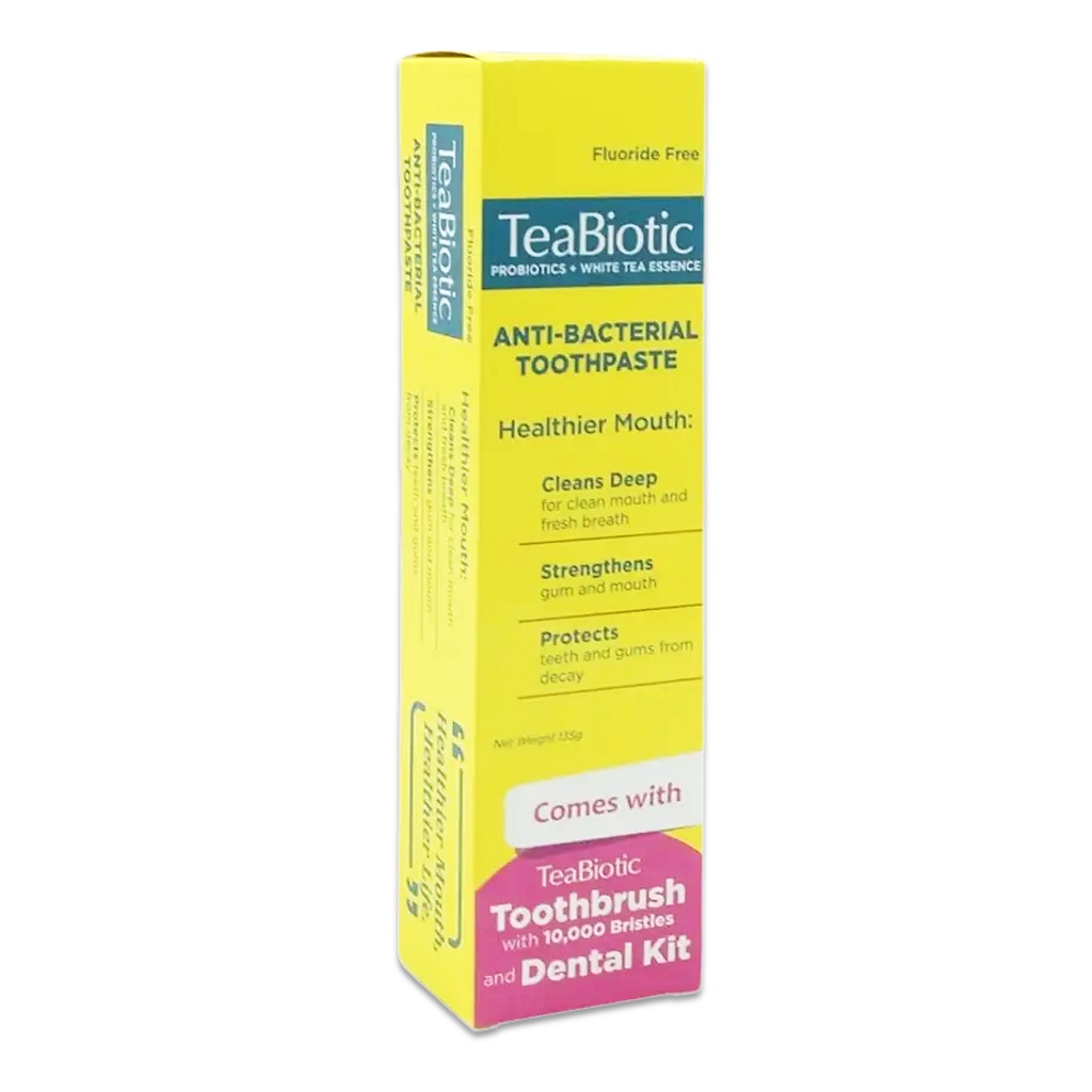 TeaBiotic Dental Kit (Anti-bacterial Toothpaste 135g + Toothbrush ...
