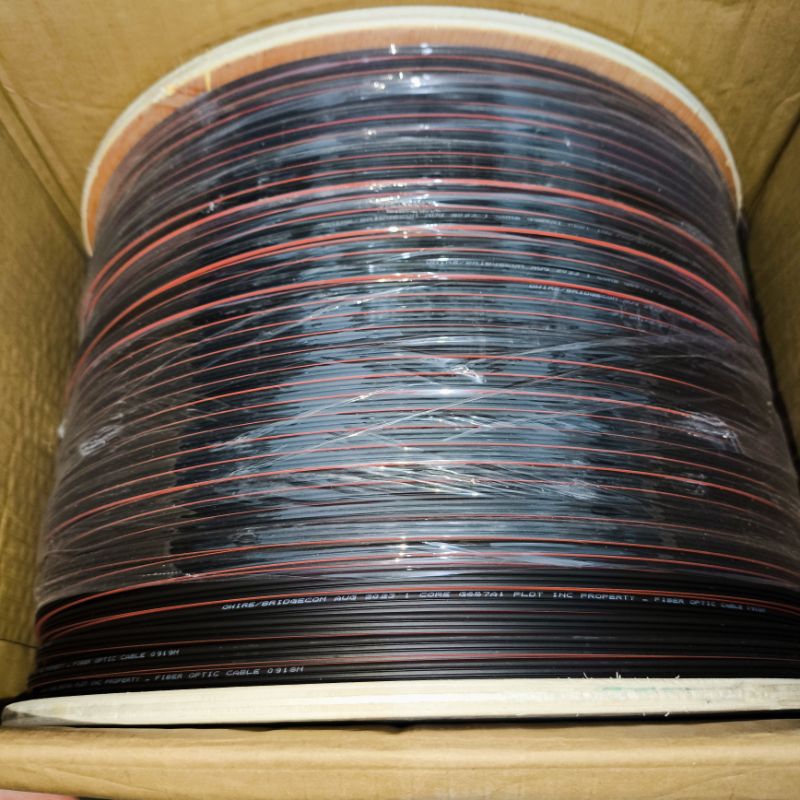 1Core 1KM, 2Core 2KM Outdoor Fiber Optic Cable (Telco Label/Red stripe ...