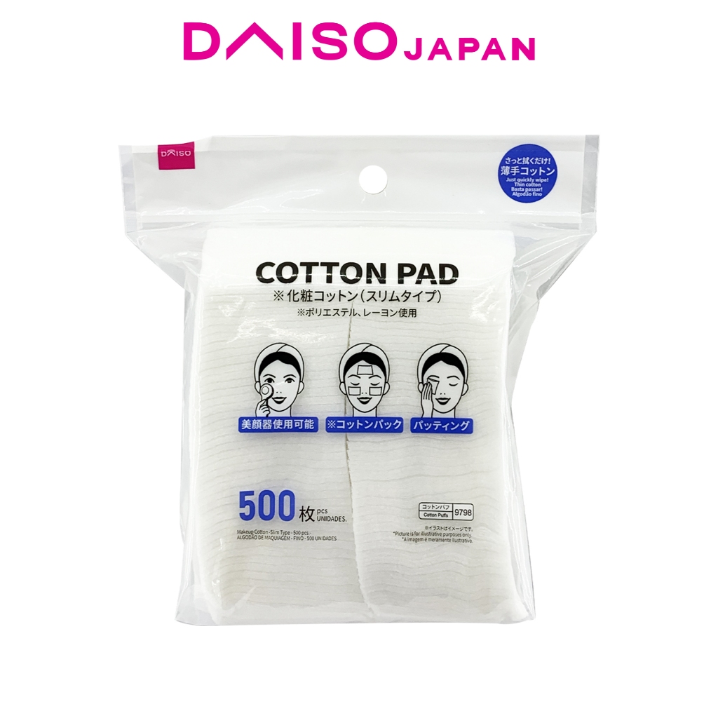 Daiso Makeup Cotton Pad Slim Type (500pcs) Shopee Philippines