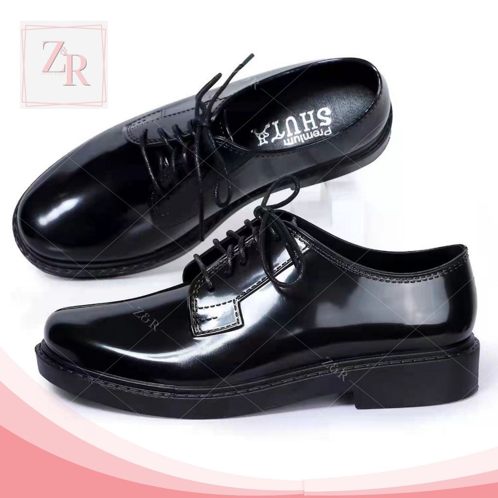 Z&R Decorous Formal Rubber Black Lace Up Shoes For Men (standard size ...