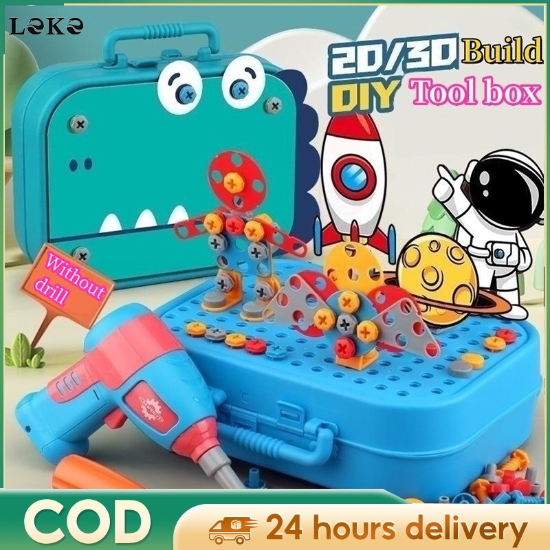 DIY 3D Drill Tool Kit educational Toys for kids toolbox Toy Pretend ...