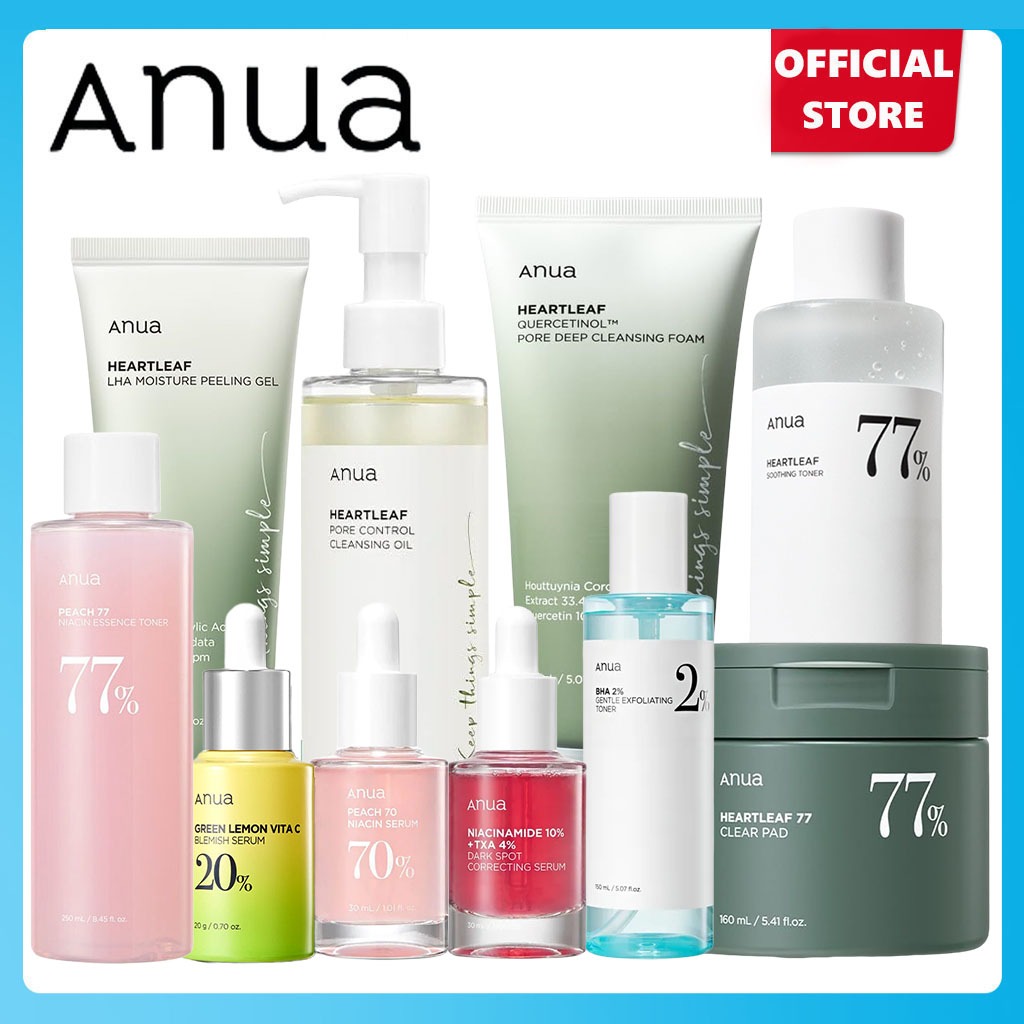 Anua Cleansing Oil Heartleaf Pore Control Make Up Remover/Toner/Niacinamide Dark Spot Serum