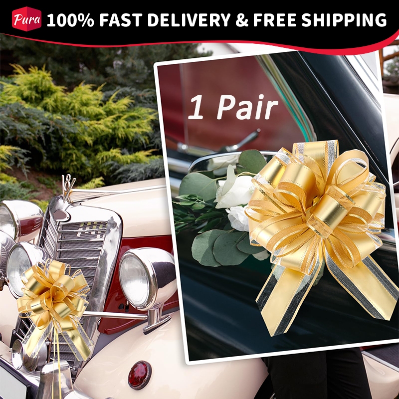 1Pair Pull Flower Ribbon Large Handmade Pull Bow for Wedding Car ...