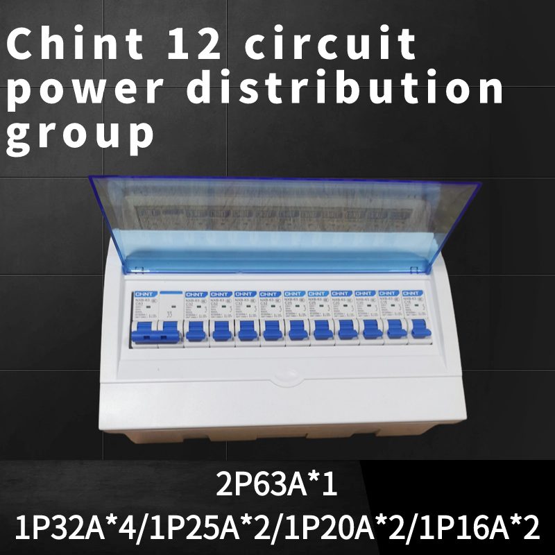 Panel box with circuit breaker Chint 12 circuit distribution group main ...