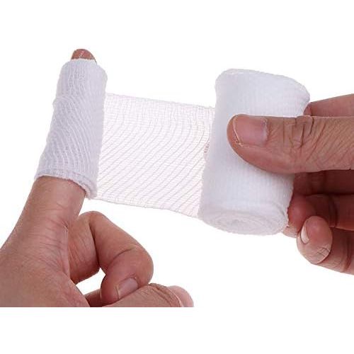 PBT Elastic Gauze Bandage Wrap Rolls First Aid Non Sterile Wound Dress ...