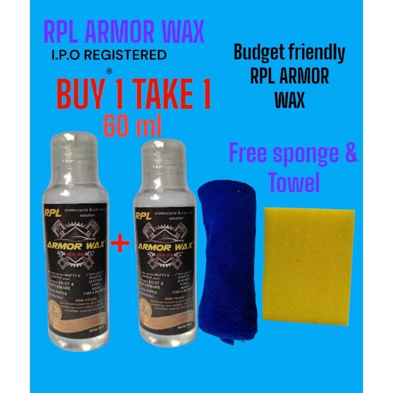 RPL Armor Wax - 60ml Buy 1 Take 1 for Matte & Glossy with Free Sponge ...