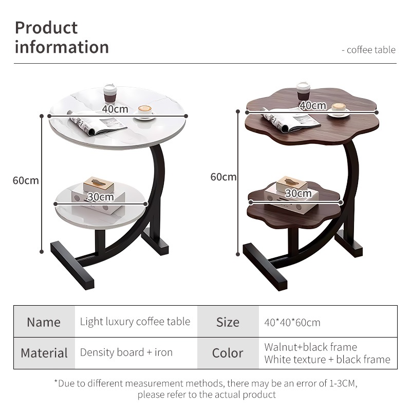 COD Side Table Simple Mini Bedside Coffee Table Round Small Table ...