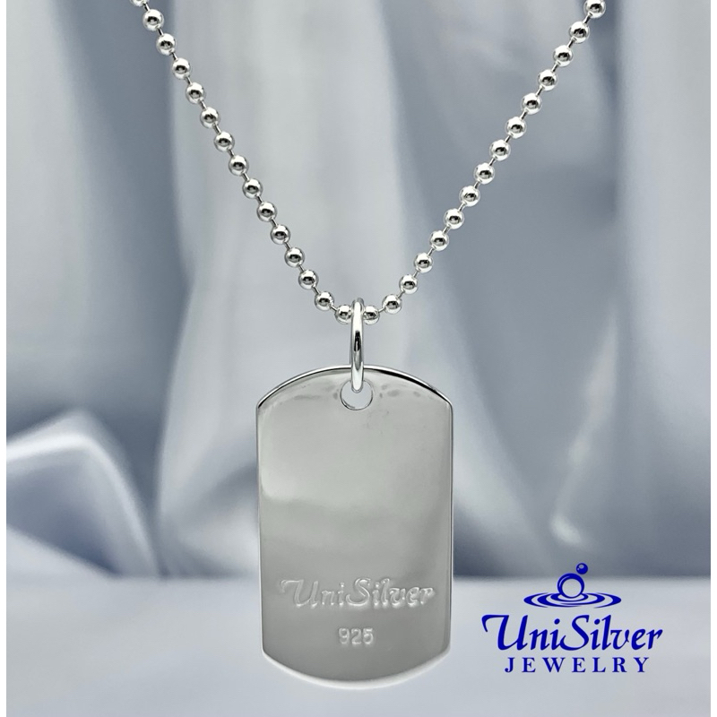 Unisilver 925 Sterling Silver Bead Ball Dog Tag Men s Necklace Shopee Philippines