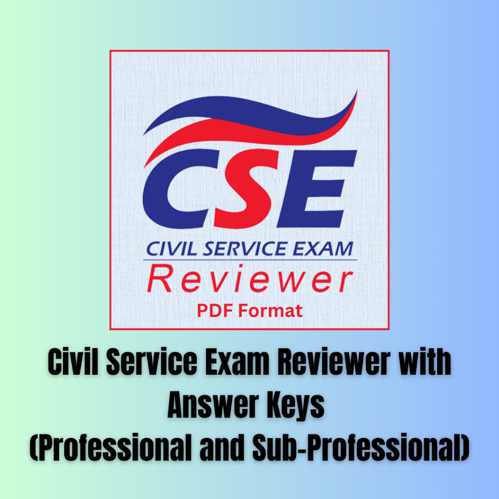 Civil Service Exam Reviewer with Answer Keys (Professional and Sub ...