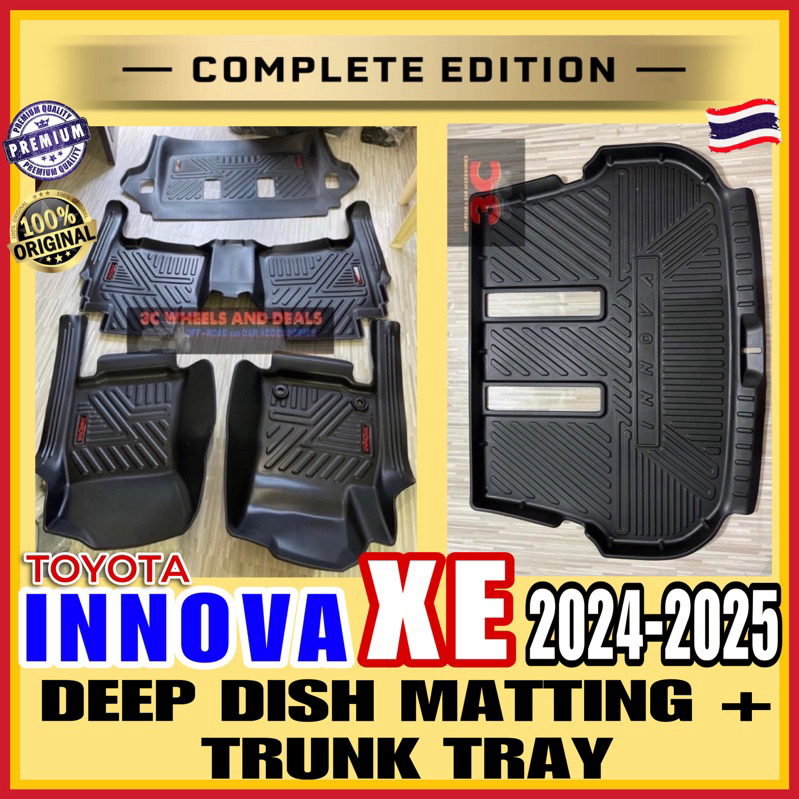 TOYOTA INNOVA XE 2024-2025 5D PREMIUM DEEP DISH MATTING + TRUNK TRAY ...