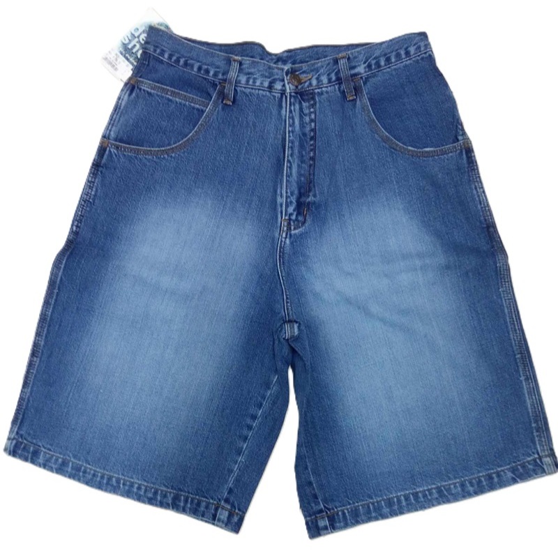 CLUB R #9519 MENS DENIM SHORT WITH BLASTING WIDE LEG MAKAPAL | Shopee ...