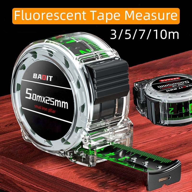 10/5M Steel Meter Tape Transparent Fluorescent Ruler High Precision ...