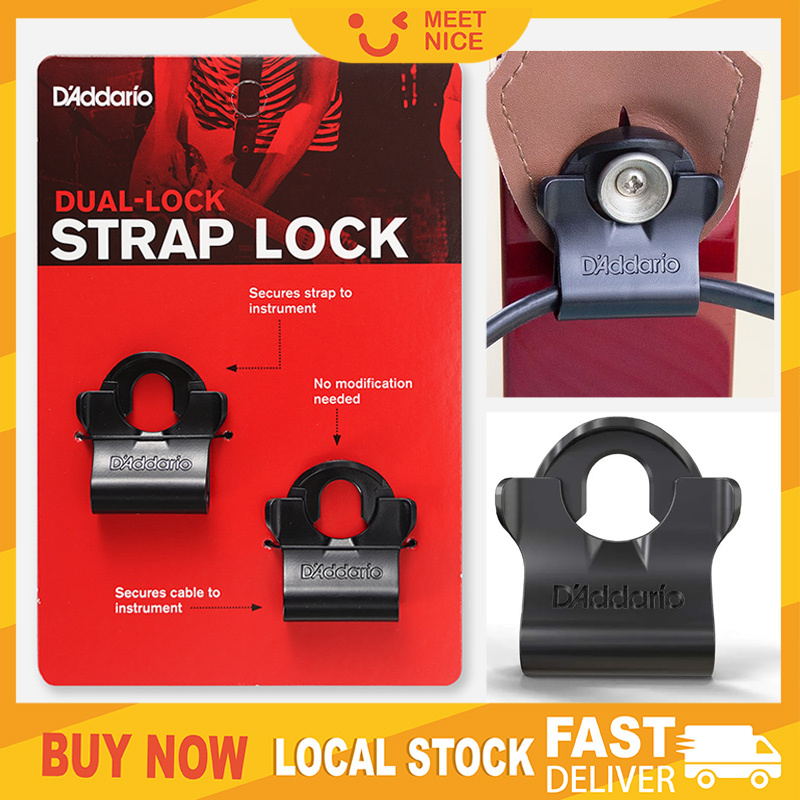 D'Addario Guitar Strap Locks Pair DualLock Strap Lock Anti Drop