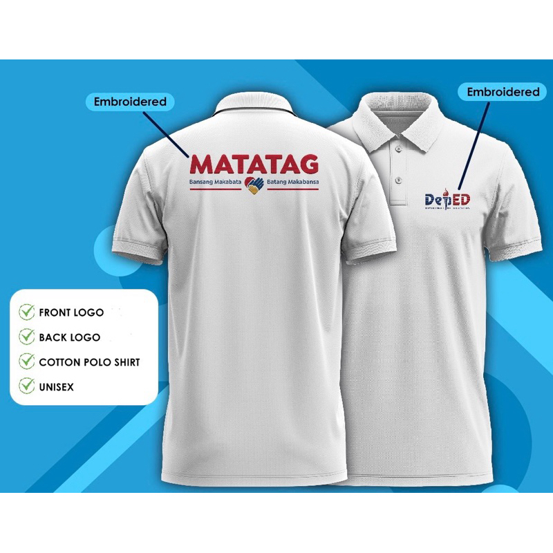 Embroidered Matatag Poloshirt (Customized) | Shopee Philippines