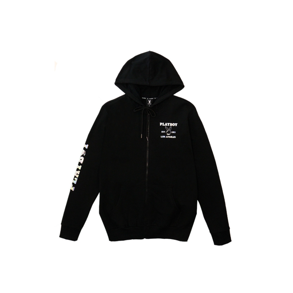 Playboy Men's Zip Through with Holographic Logo Hoodie | Shopee Philippines