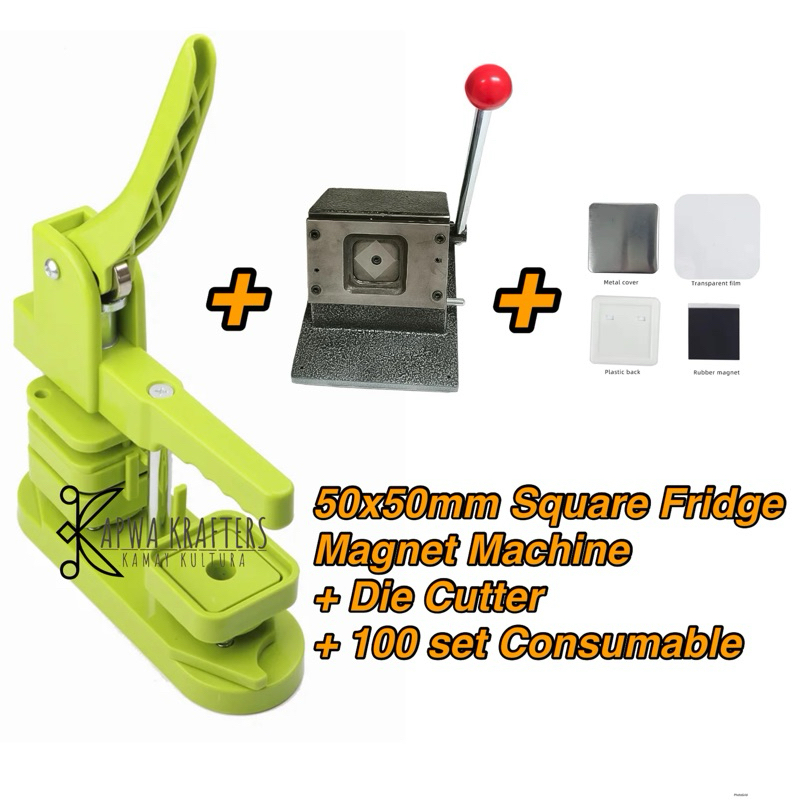 ONHAND 2x2 inches 50mm Square Button Pin Press Machine Fridge Magnet ...