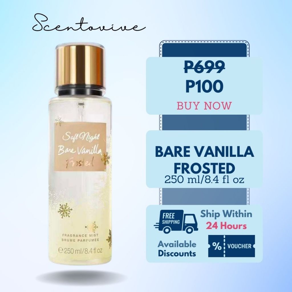 Bare Vanilla Frosted Perfume Scents Fragrance Body Mist 250ml