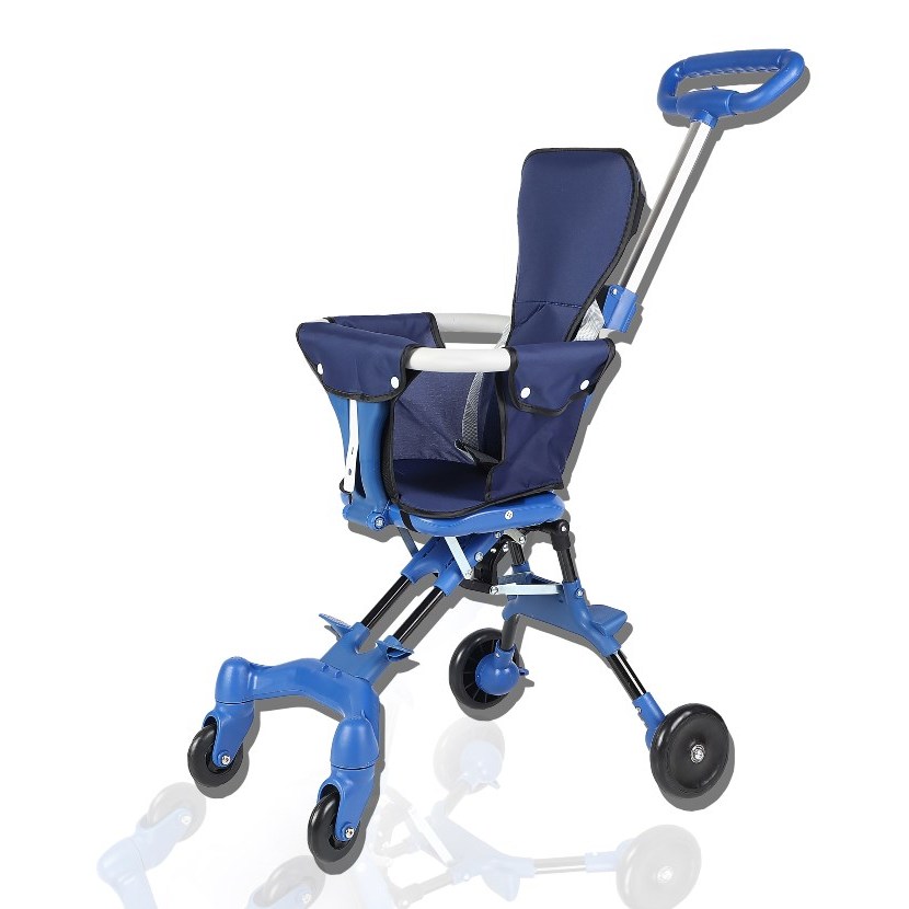 Foldable Stroller With Umbrella for Baby 4 Wheels Lightweight Stable Soft Seat Hand Push Stroller