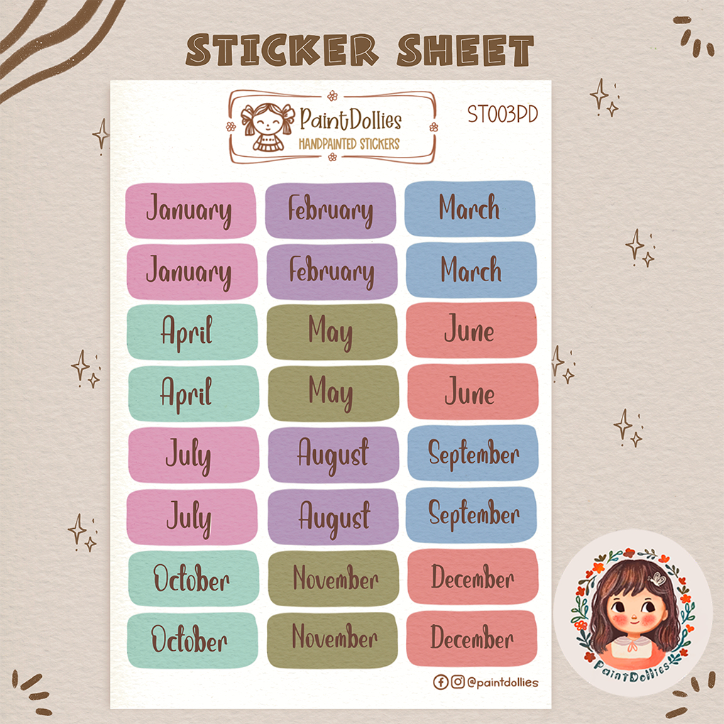 ST003 Months of the Year Label Stickers | Shopee Philippines