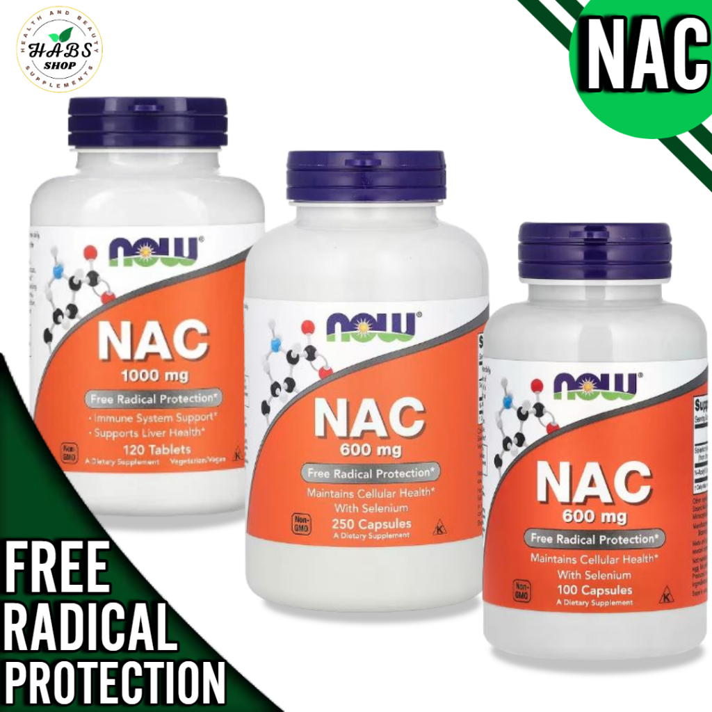 NAC N Acetyl Cysteine NOW Foods, NAC with Selenium, 100 Caps or 250 ...