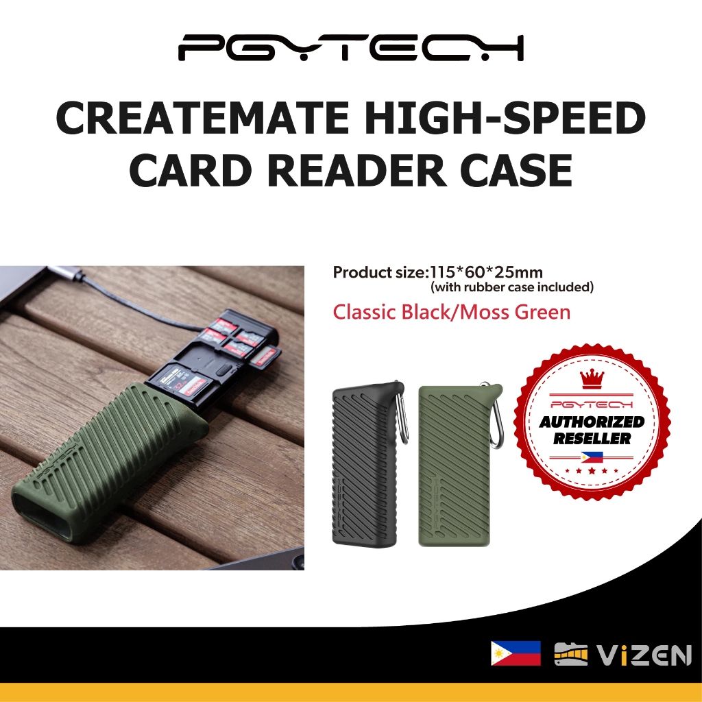 PGYTECH CREATEMATE HIGH-SPEED CARD READER CASE (Classic Black/Moss ...