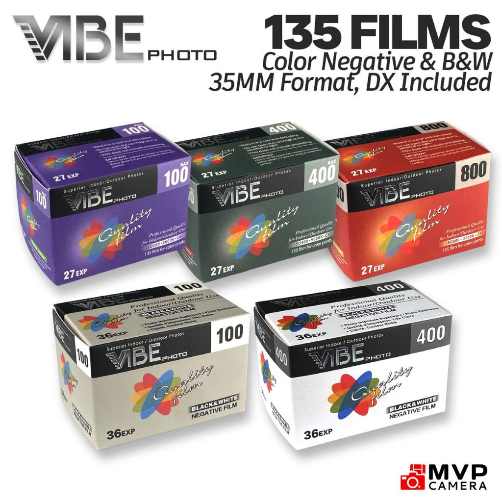 VIBE Colored Color and Black & White B&W Negative Film 135 35mm MVP ...