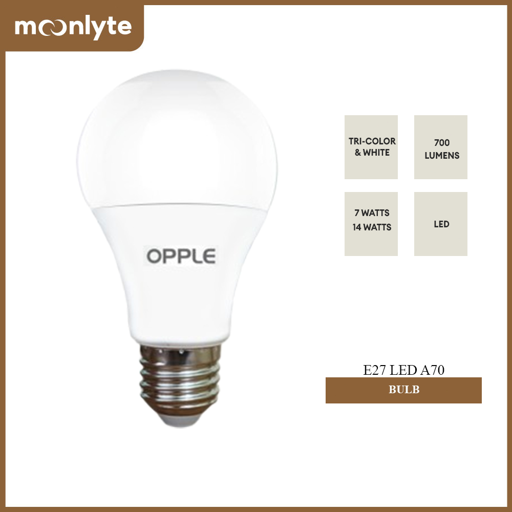 MOONLYTE/OPPLE LED Bulb Eco Max1 E27 A60 9Watts/14Watts | Shopee ...