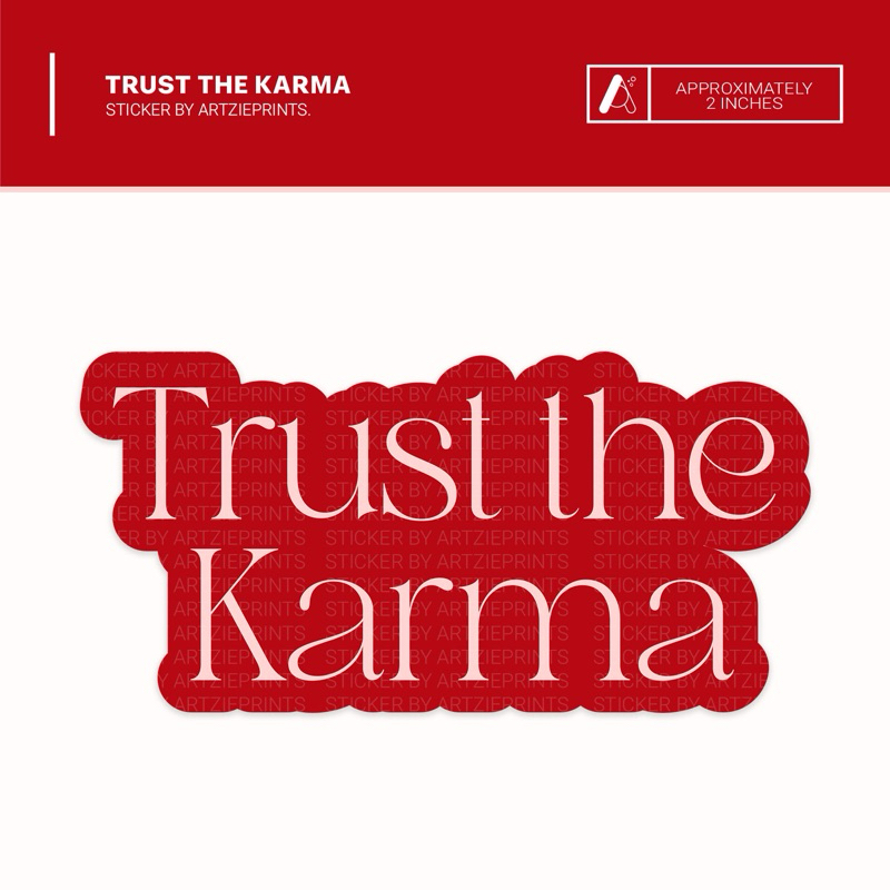 Trust The Karma Sticker | Matte Laminated Waterproof | For : Laptop ...