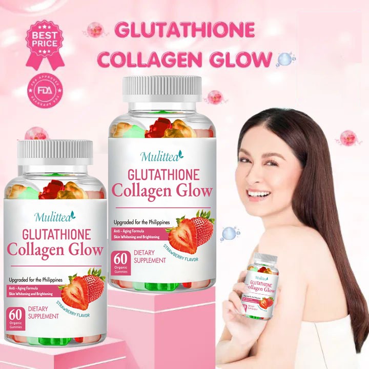 Glutathione Collagen Glow Gummies Original Whitening Skin Anti-Aging ...