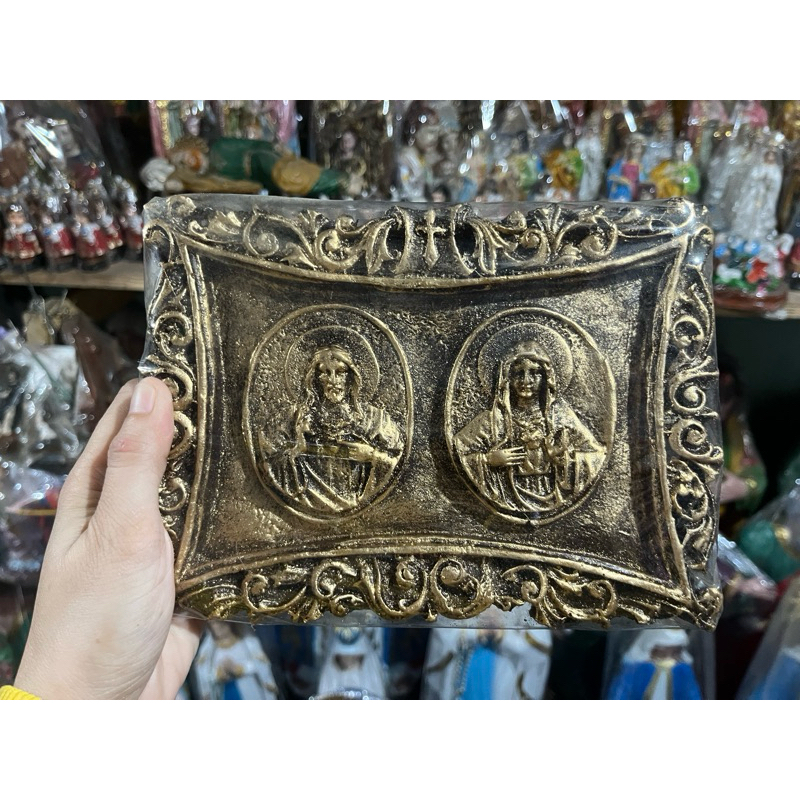 Twin Hearts of Jesus and Mary wall/door frame (Manaoag) | Shopee ...