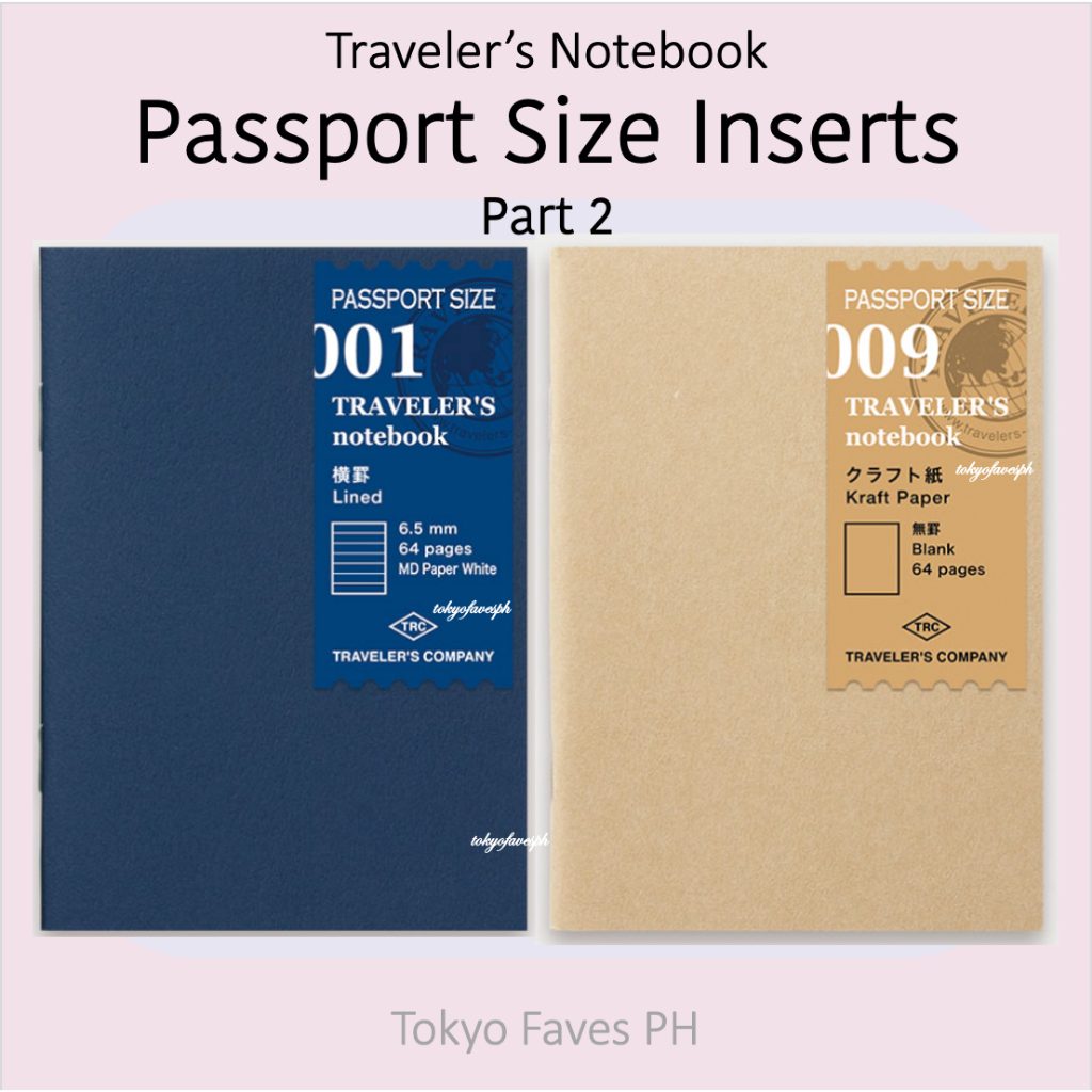 Traveler's Notebook Insert Passport Size Refill Part 2 | Shopee Philippines