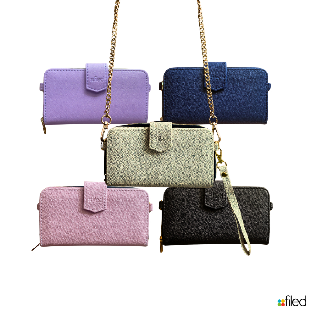 Filed Snapper Sling Luxe Leatherette Sling Bag For Women with Gold ...