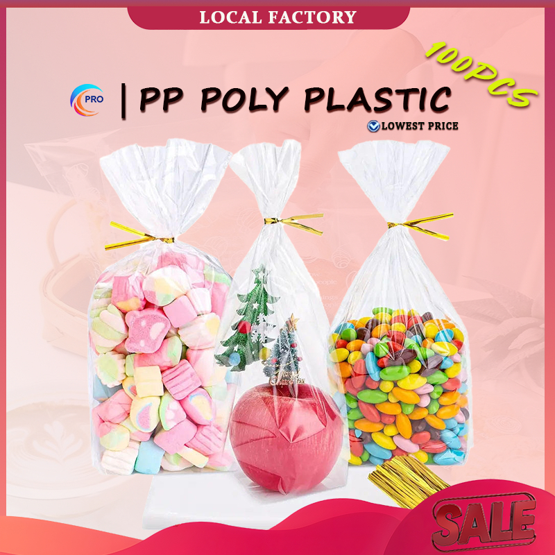 Food Clear Packaging PP Poly Plastic Bag - No Adhesive | Shopee Philippines