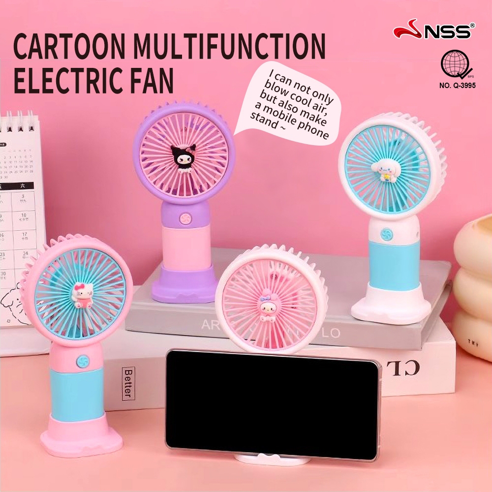 NSS Mini Fan Cute Fan With Phone Stand Electric Handy Fan USB Charge ...