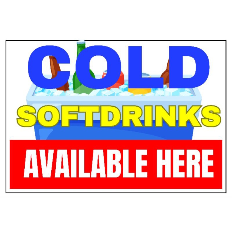 Cold Softdrinks Signage Available Here Laminated A4 Size | Shopee ...
