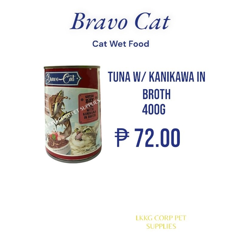 BravoCat Real Tuna in Broth 400g Cat Wet Food Shopee Philippines