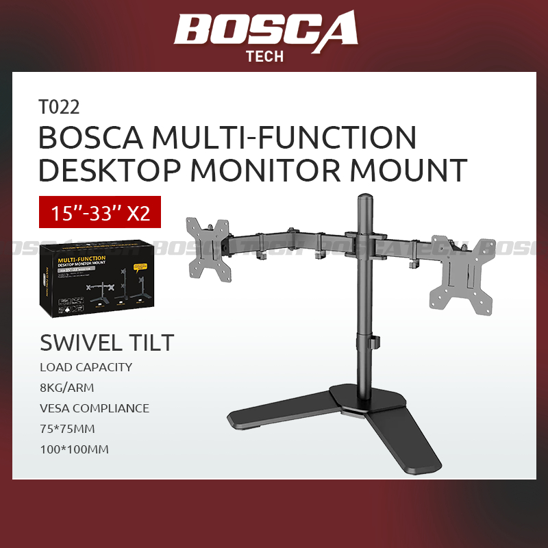 BOSCA Multi-function Desktop Monitor Mount 15''-33'' Dual Monitor Desk ...