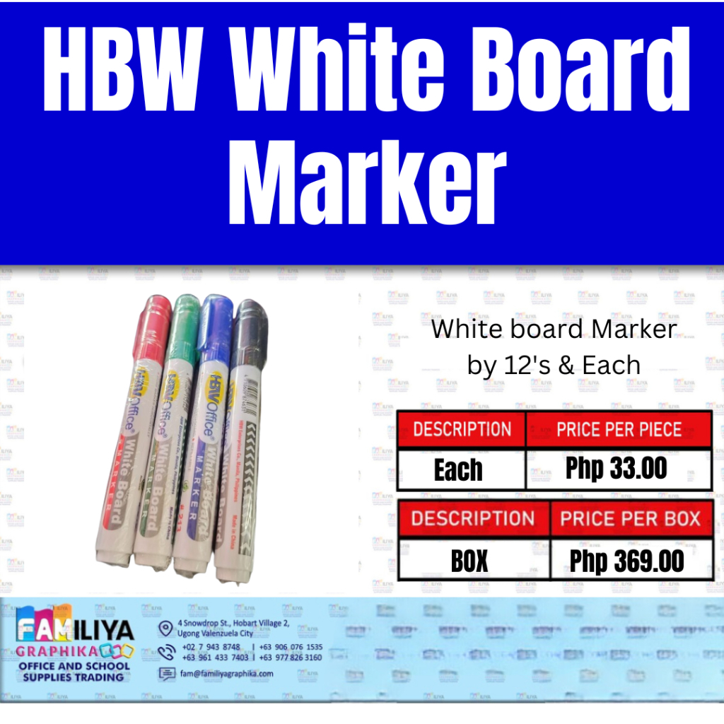 HBW White Board Marker (PER BOX-12's) | Shopee Philippines