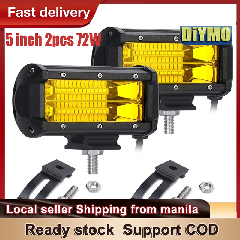 2 Pcs 5Inch 72W LED Work Light Waterproof Car LED Work Lamp For Driving ...