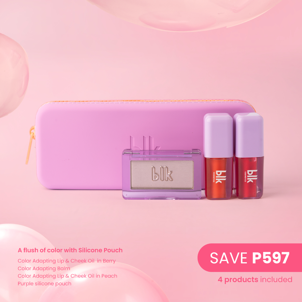 blk cosmetics color adapt - a flush of color set with silicone pouch ...